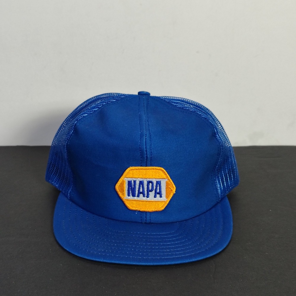 NAPA Trucker Hat Mens OSFA Blue Vintage Snapback Mesh Patch Cap USA Made